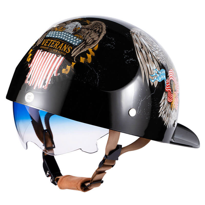 Vintage DOT Harley Half Baseball Cap Motorcycle Helmet for Chopper