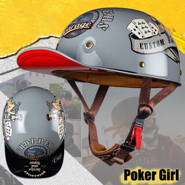 DOT Approved Unique Baseball Cap Motorcycle Helmet Backwards Hat Helmet