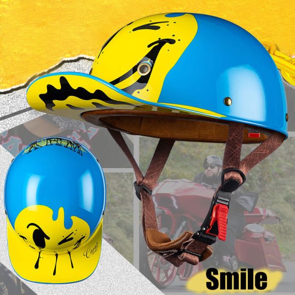 DOT Approved Unique Baseball Cap Motorcycle Helmet Backwards Hat Helmet